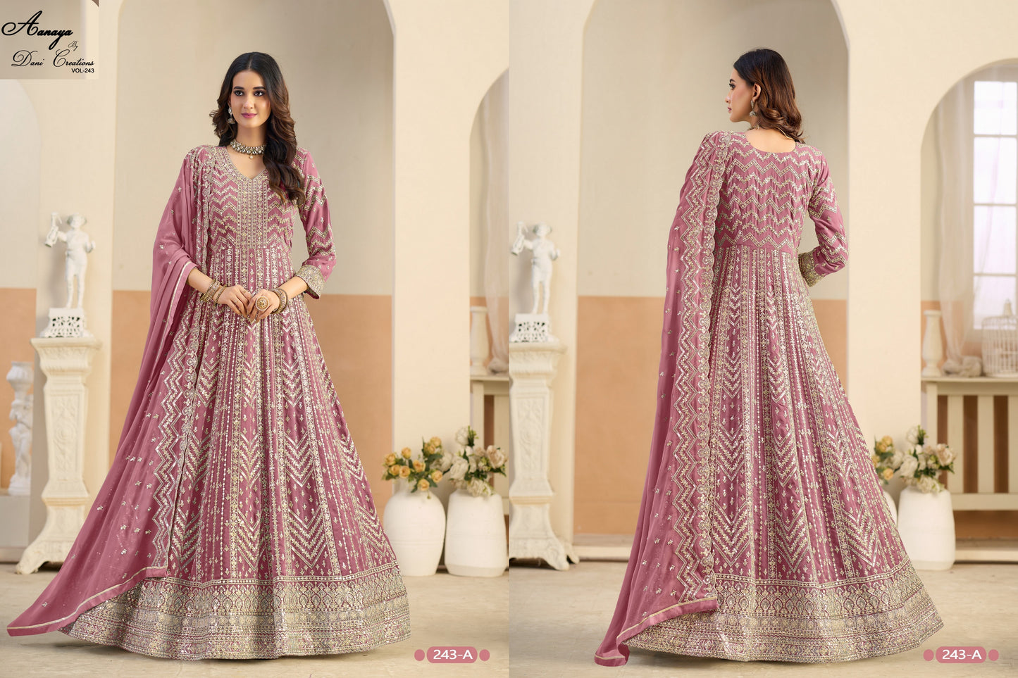 Aanaya Vol 243-A Dani Creation Faux Georgette Pakistani Salwar Suits