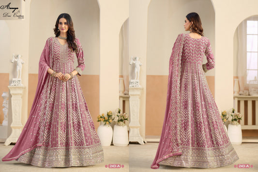 Aanaya Vol 243-A Dani Creation Faux Georgette Pakistani Salwar Suits