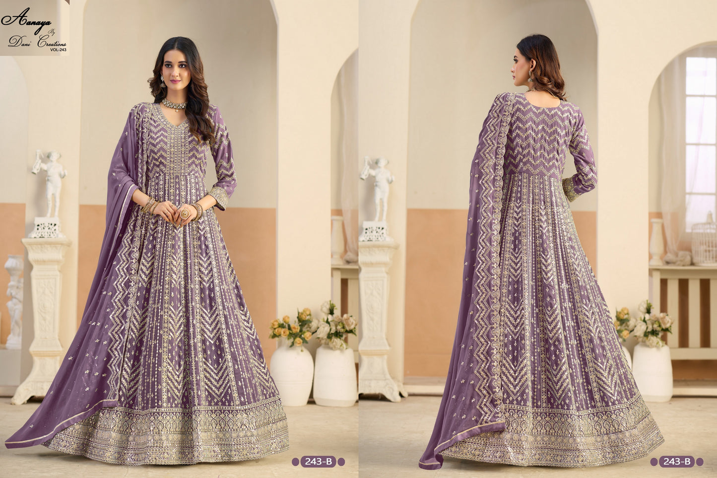 Aanaya Vol 243-B Dani Creation Faux Georgette Pakistani Salwar Suits