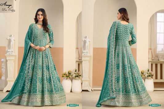 Aanaya Vol 243-C Dani Creation Faux Georgette Pakistani Salwar Suits