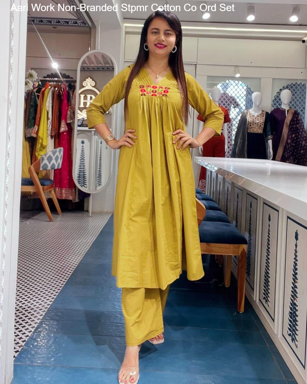 Aari Work Non-Branded Stpmr Cotton Co Ord Set