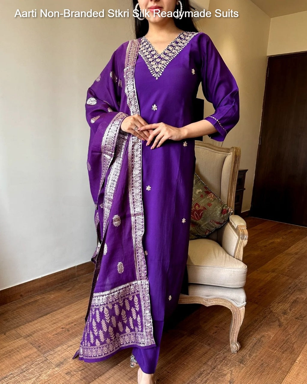 Aarti Non-Branded Stkri Silk Readymade Suits