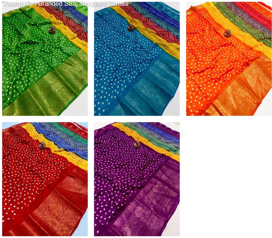 Aasha Non-Branded Straj Jacquard Sarees