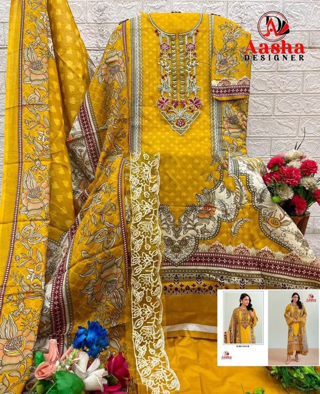 Aasha Designer Patch Work Cotton Pakistani Suit Reseller Supplier