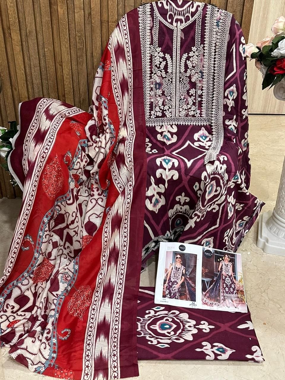 Aasha Designer Patch Work Cotton Pakistani Suit Reseller Supplier