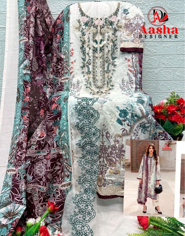 Aasha Designer Patch Work Cotton Pakistani Suit Reseller Supplier