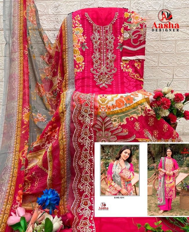 Aasha Designer Patch Work Cotton Pakistani Suit Reseller Supplier