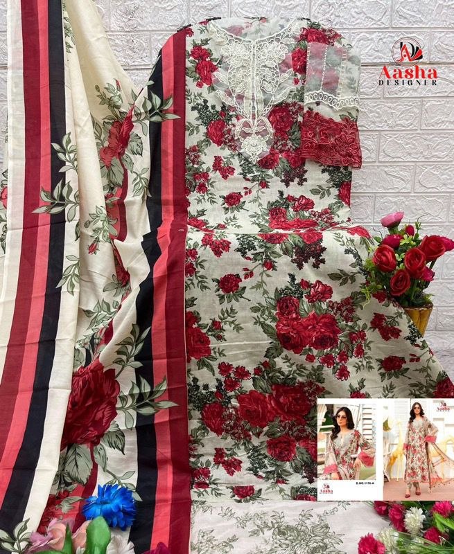 Aasha Designer Patch Work Cotton Pakistani Suit Reseller Supplier