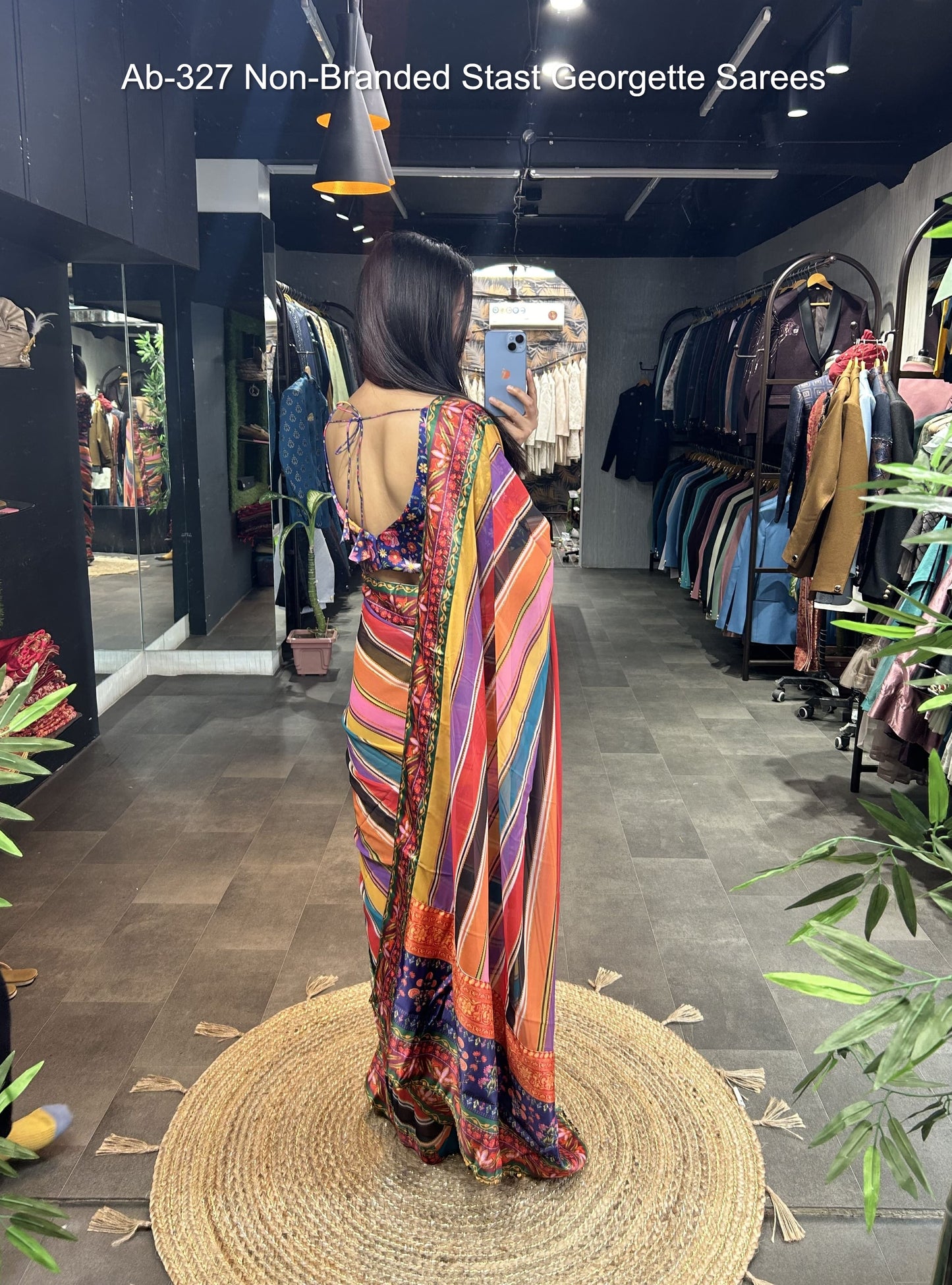 Ab-327 Non-Branded Stast Georgette Sarees