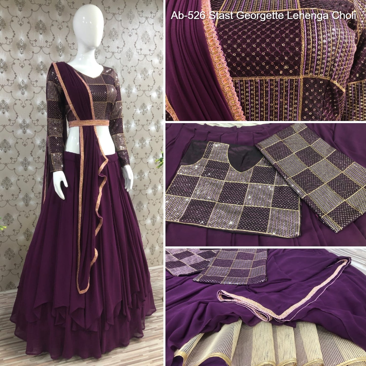 Ab-526 Stast Georgette Lehenga Choli