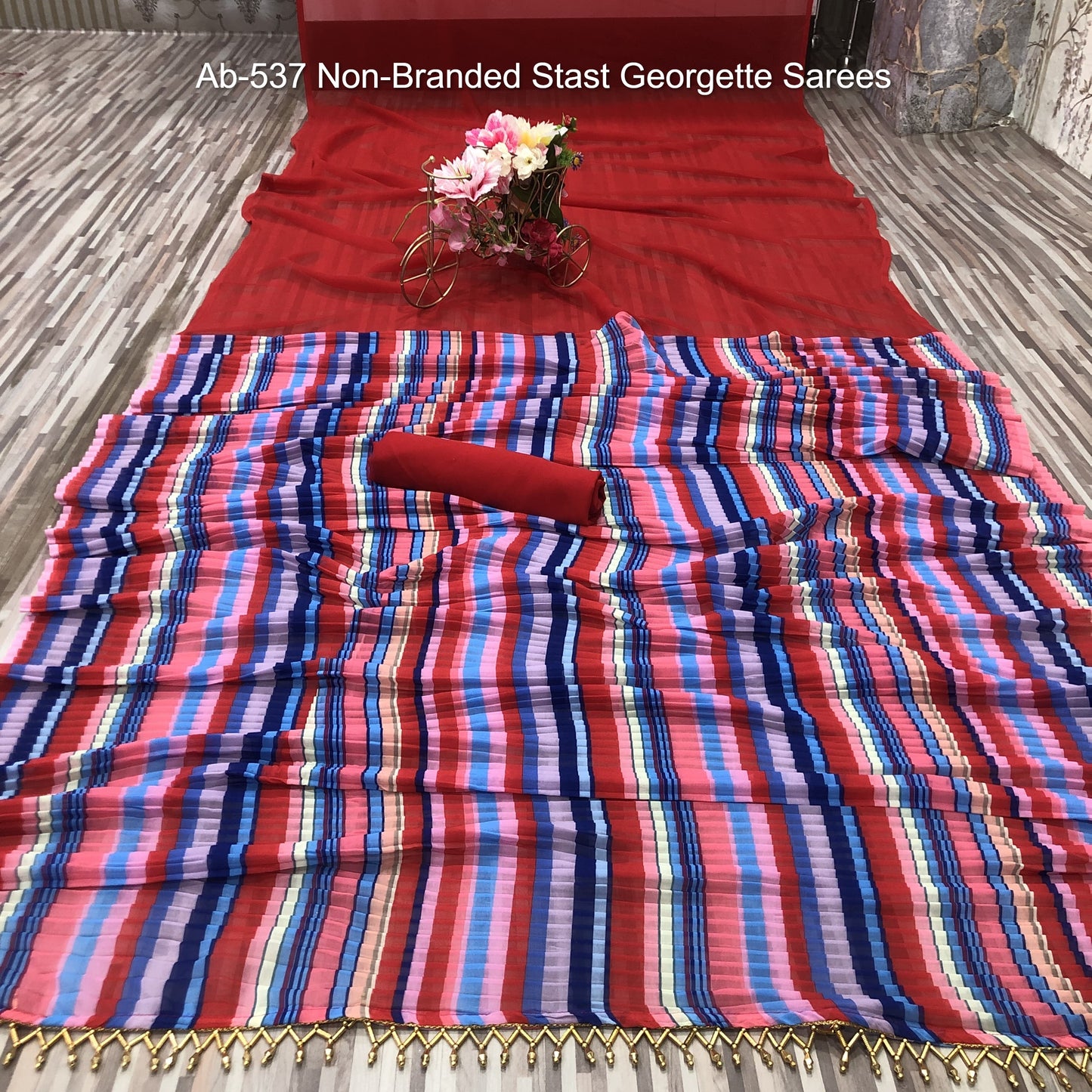 Ab-537 Non-Branded Stast Georgette Sarees