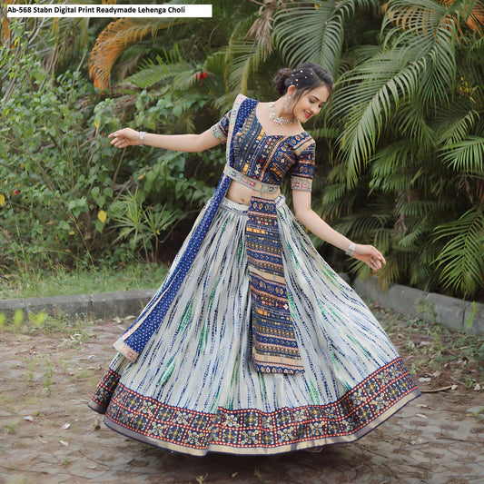 Ab-568 Stabn Digital Print Readymade Lehenga Choli