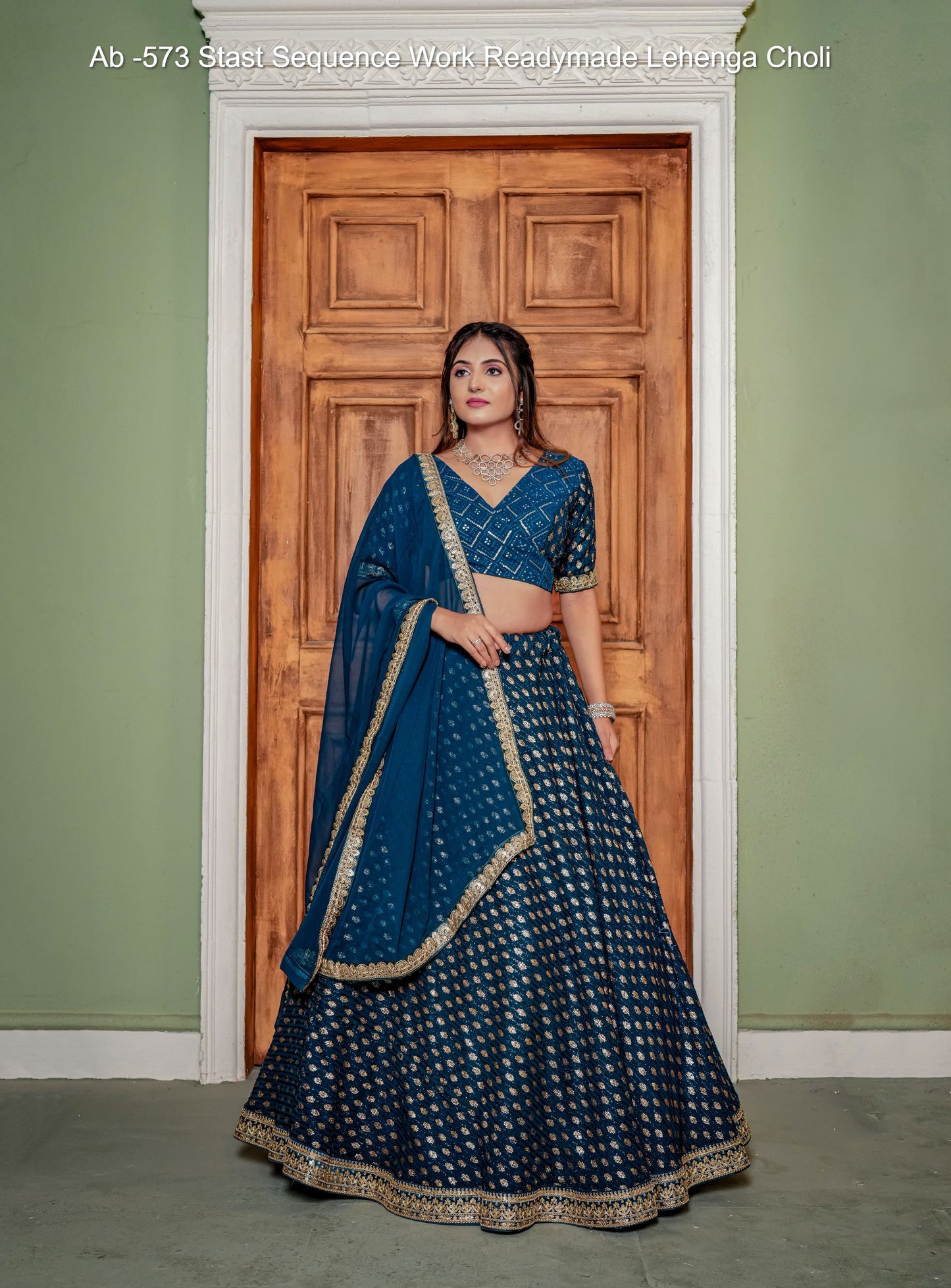 Ab -573 Stast Sequence Work Readymade Lehenga Choli