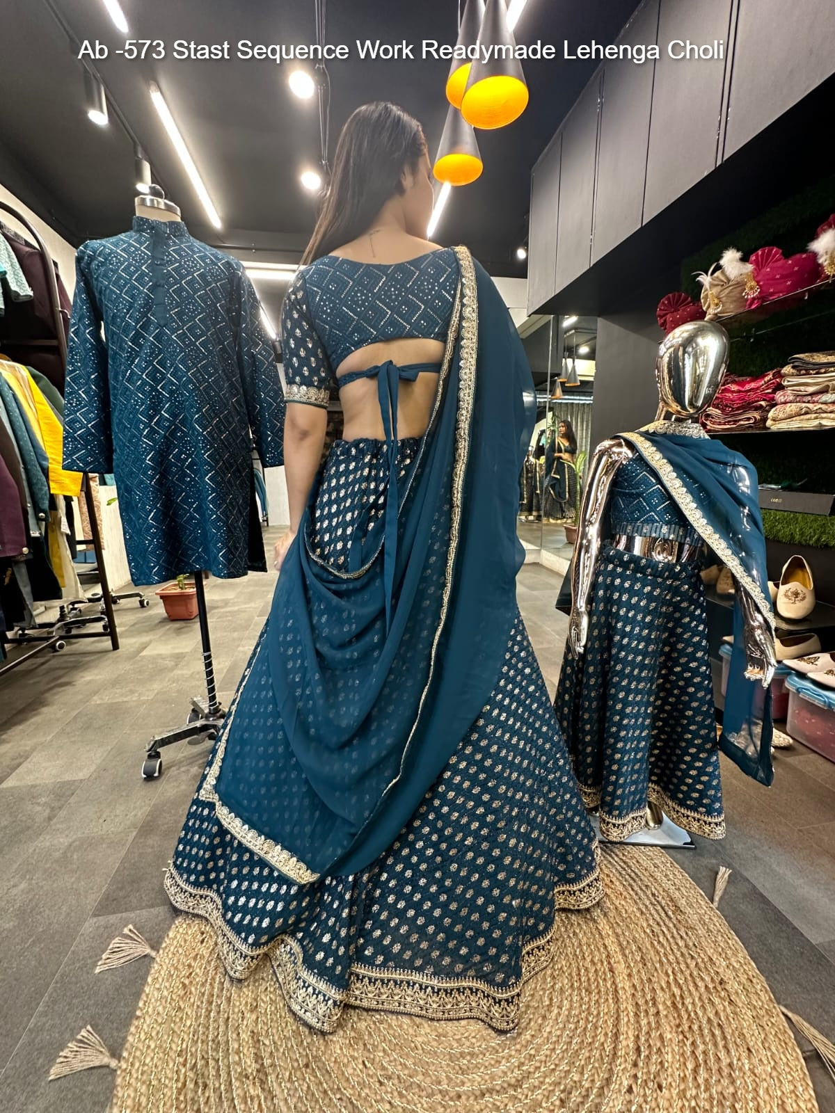Ab -573 Stast Sequence Work Readymade Lehenga Choli