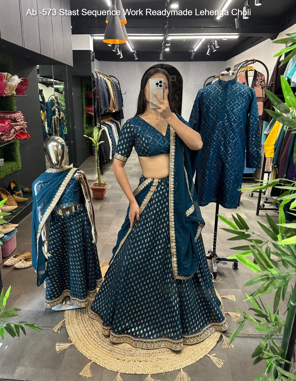 Ab -573 Stast Sequence Work Readymade Lehenga Choli