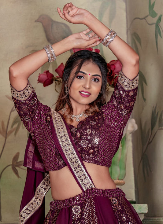 Ab -574 Stast Zari Work Readymade Lehenga Choli