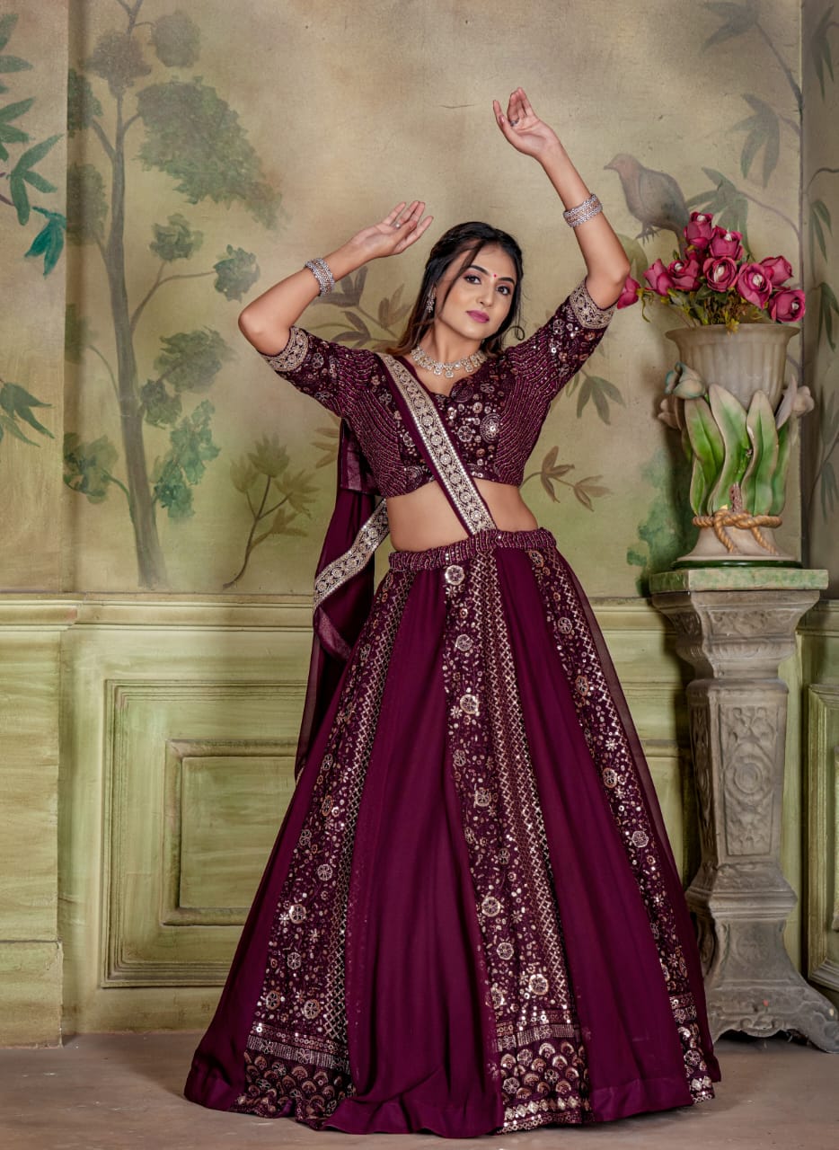 Ab -574 Stast Zari Work Readymade Lehenga Choli