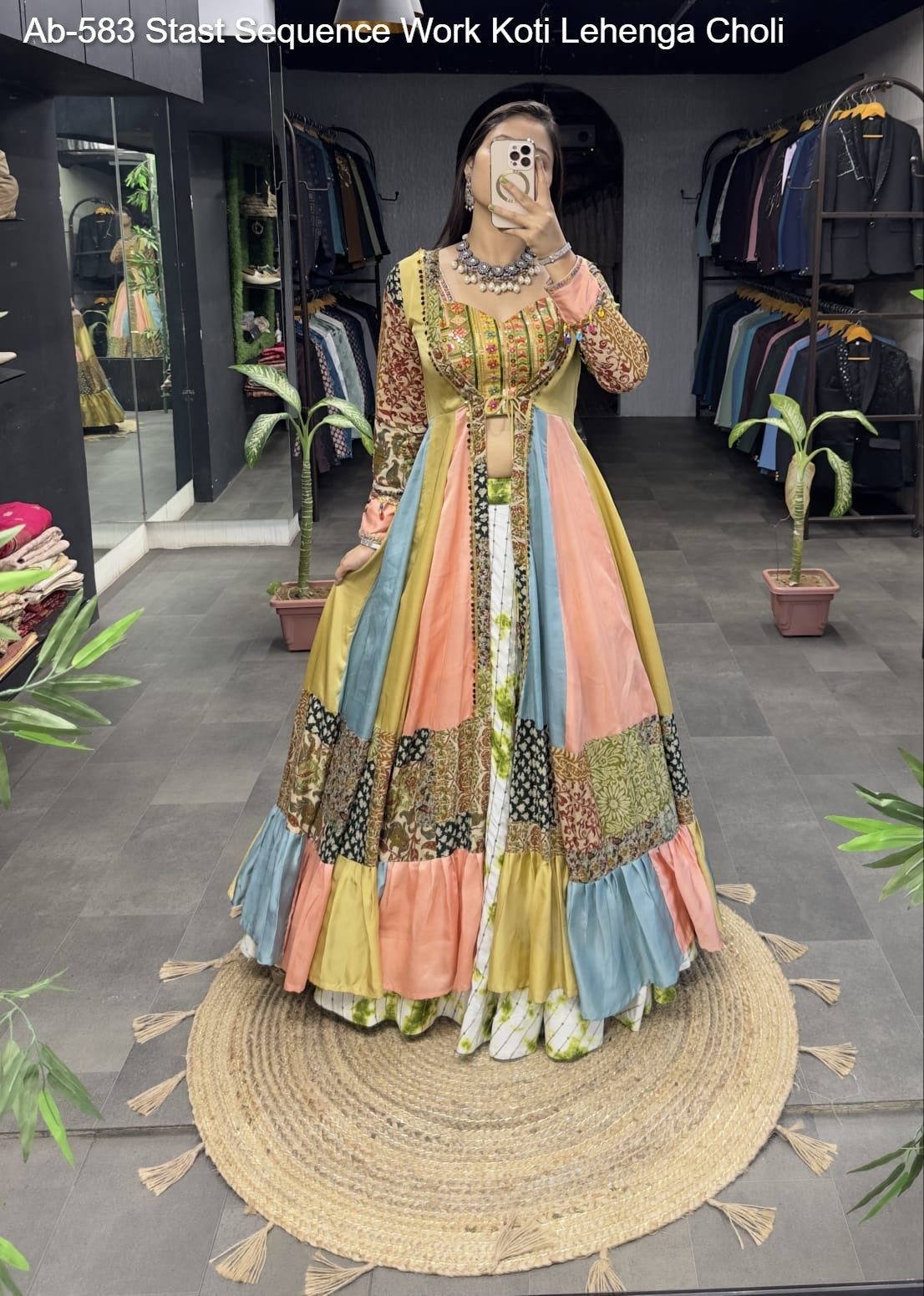 Ab-583 Stast Sequence Work Koti Lehenga Choli