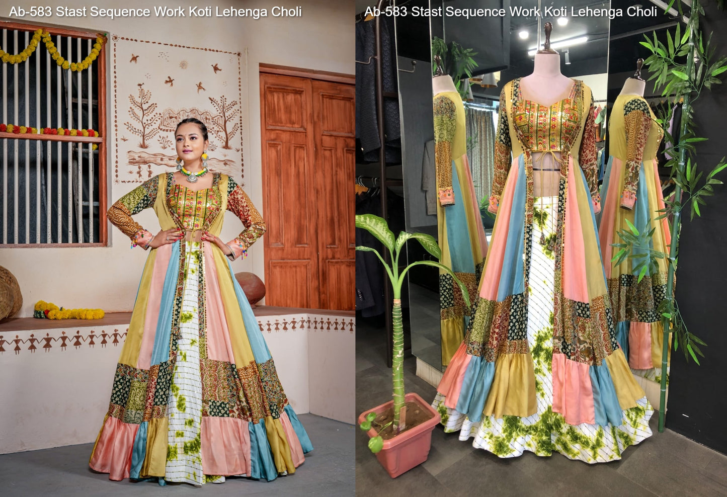 Ab-583 Stast Sequence Work Koti Lehenga Choli