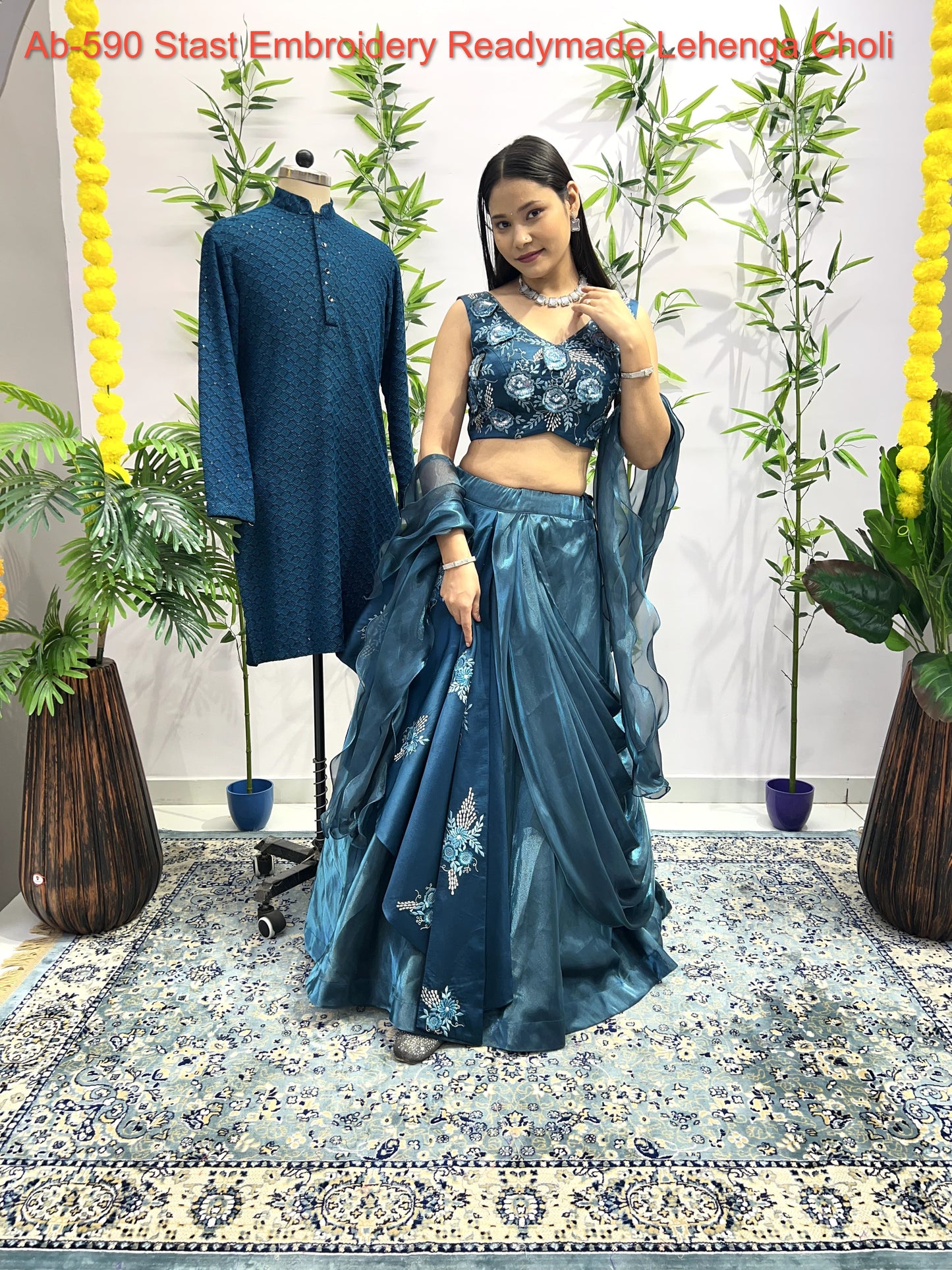 Ab-590 Stast Embroidery Readymade Lehenga Choli