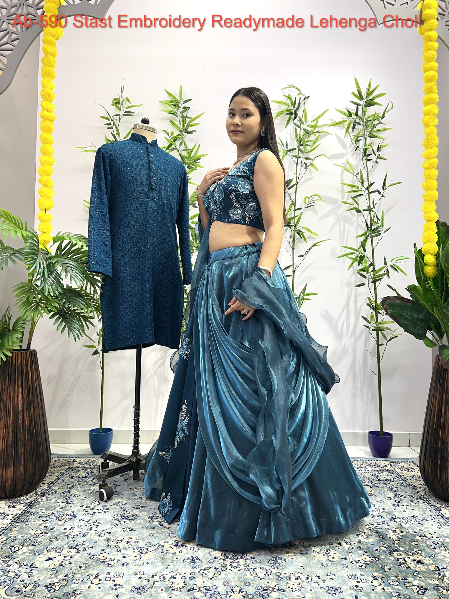 Ab-590 Stast Embroidery Readymade Lehenga Choli