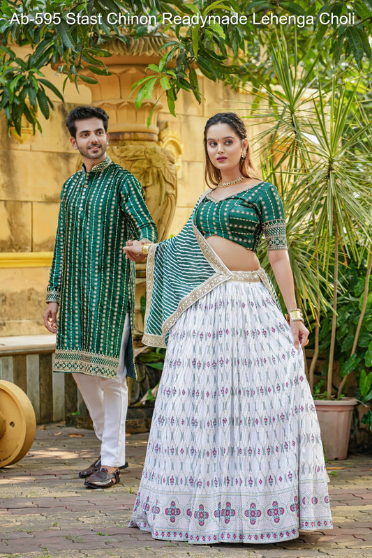 Ab-595 Stast Chinon Readymade Lehenga Choli