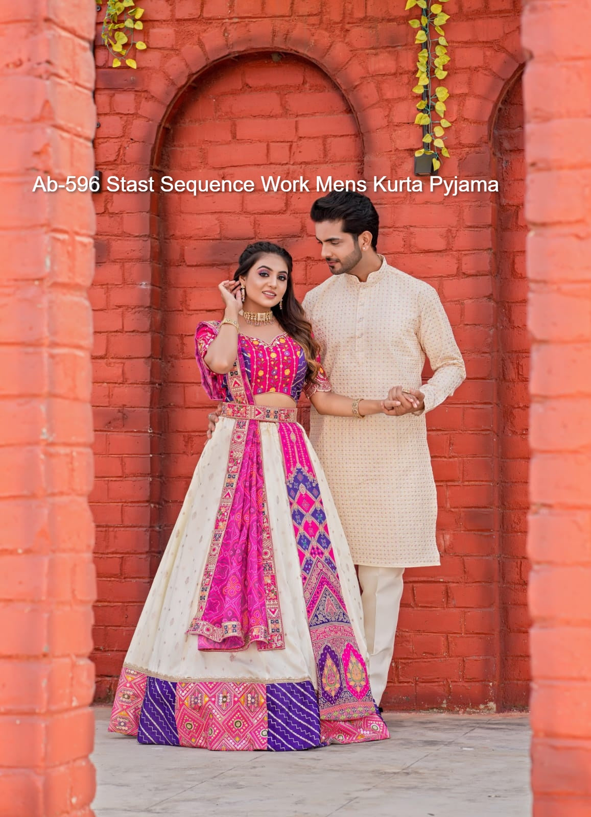 Ab-596 Stast Sequence Work Mens Kurta Pyjama