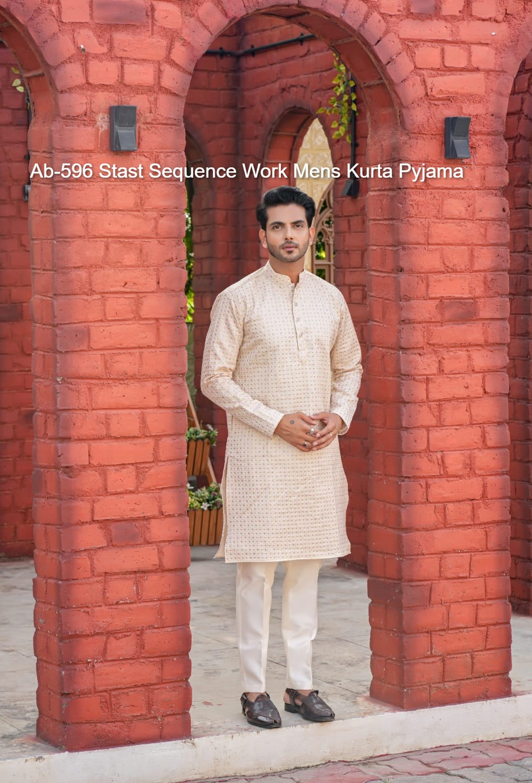 Ab-596 Stast Sequence Work Mens Kurta Pyjama