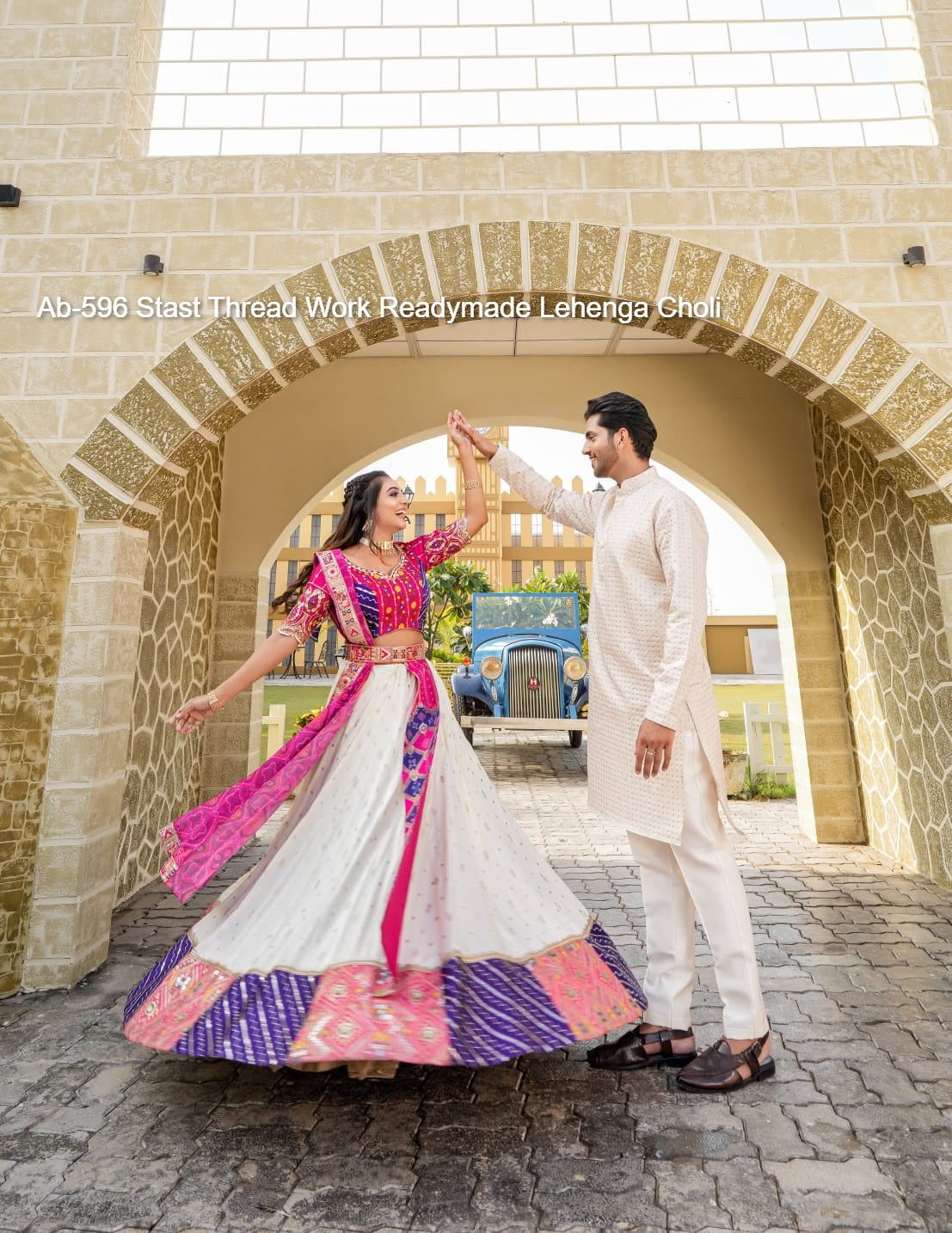 Ab-596 Stast Thread Work Readymade Lehenga Choli