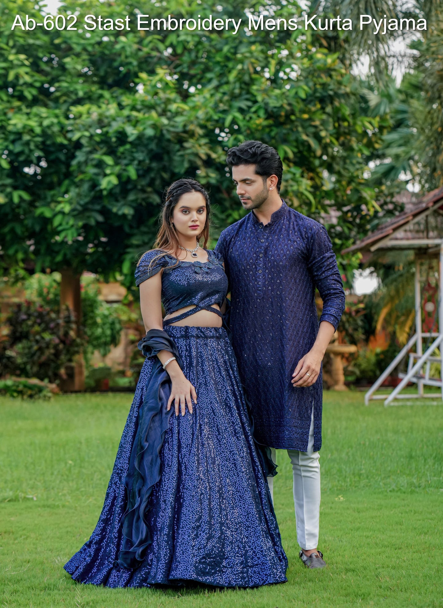 Ab-602 Stast Embroidery Mens Kurta Pyjama