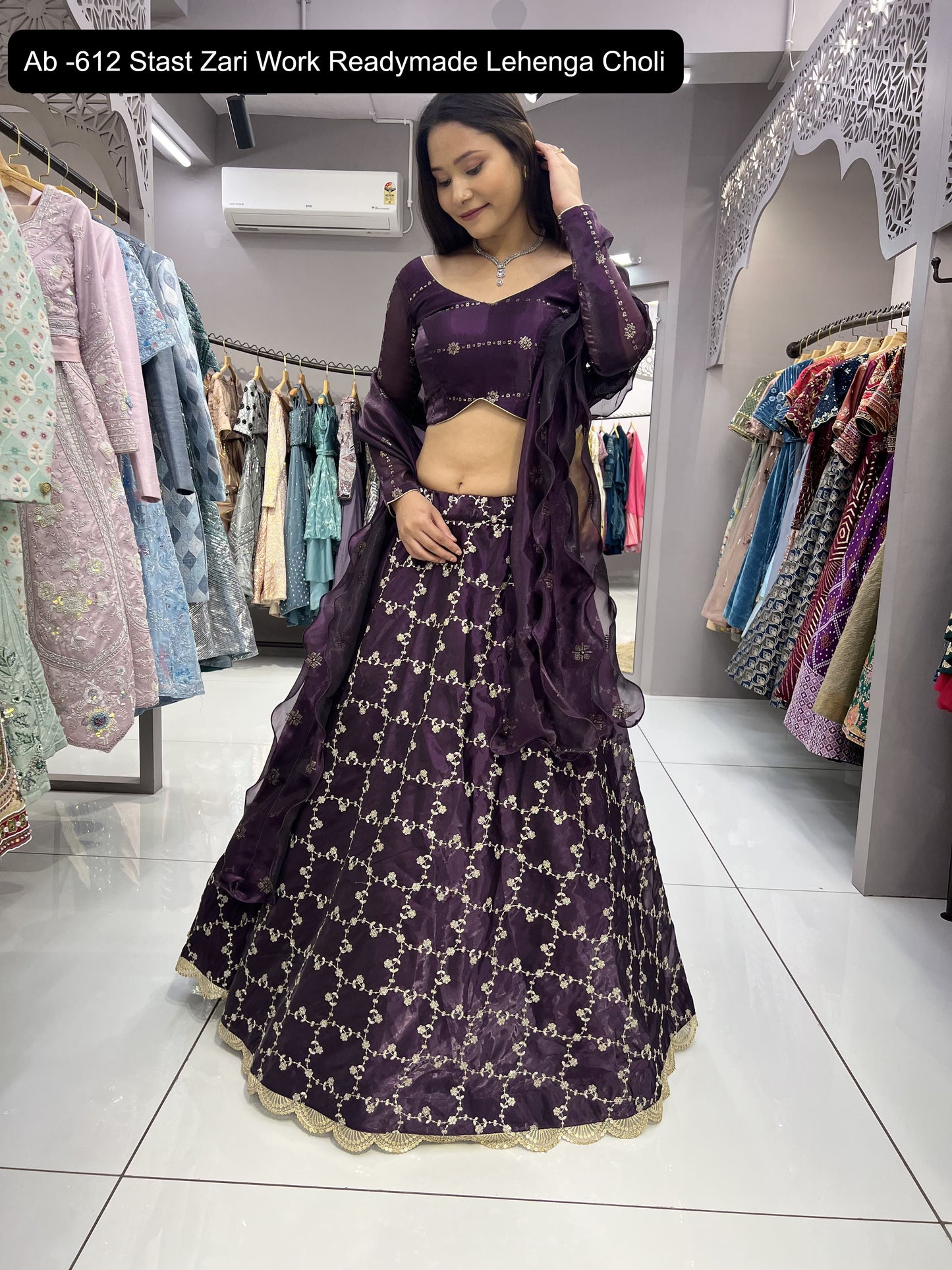 Ab -612 Stast Zari Work Readymade Lehenga Choli