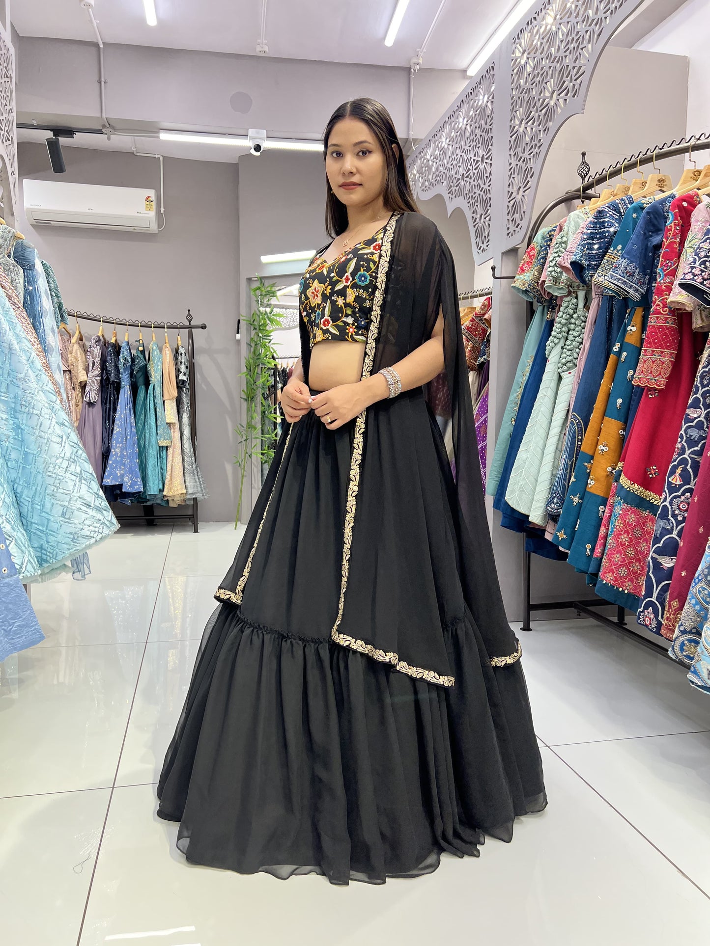 Ab-617    Stast Embroidery Readymade Lehenga Choli