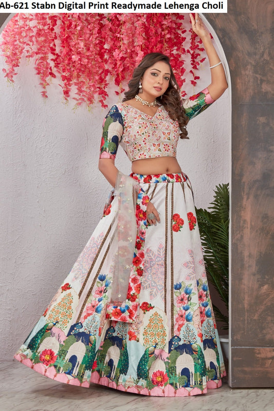 Ab-621 Stabn Digital Print Readymade Lehenga Choli