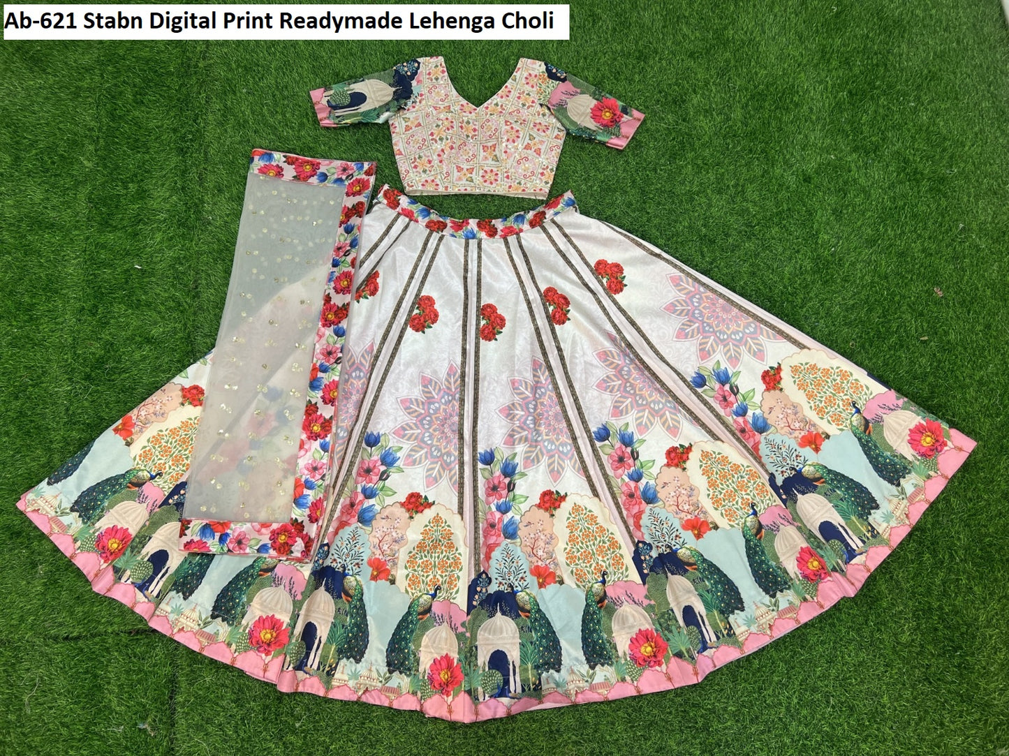 Ab-621 Stabn Digital Print Readymade Lehenga Choli