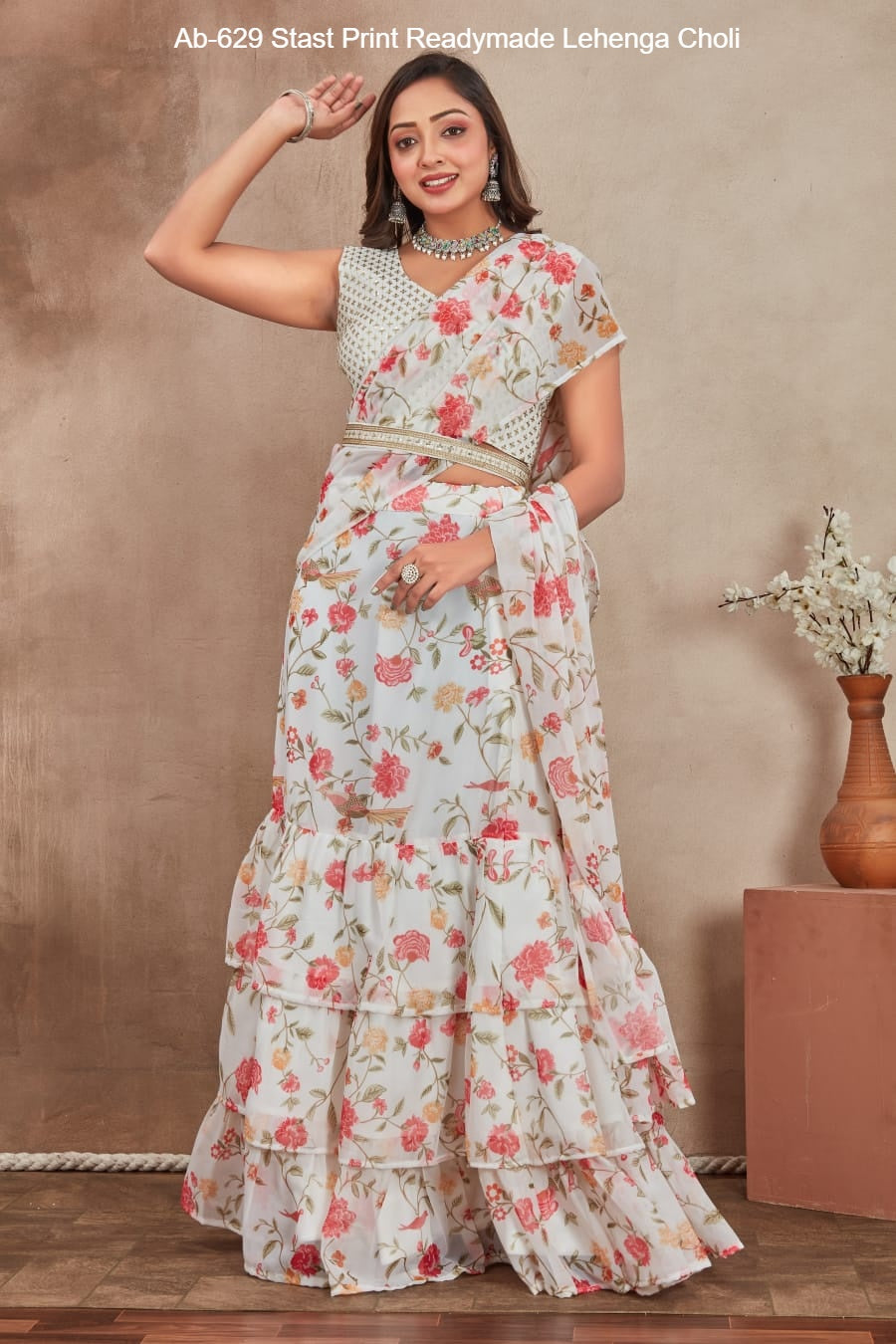Ab-629 Stast Print Readymade Lehenga Choli