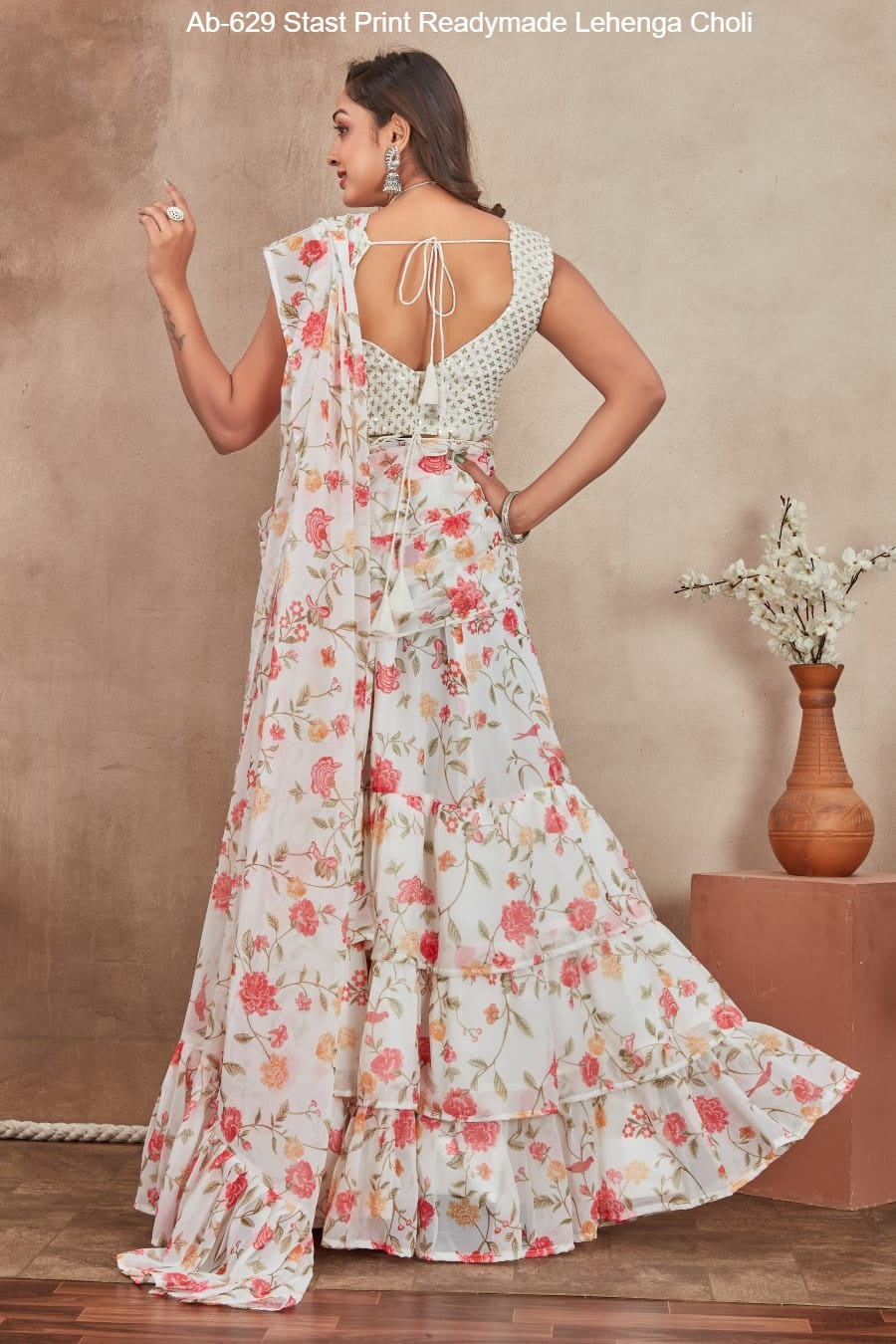 Ab-629 Stast Print Readymade Lehenga Choli