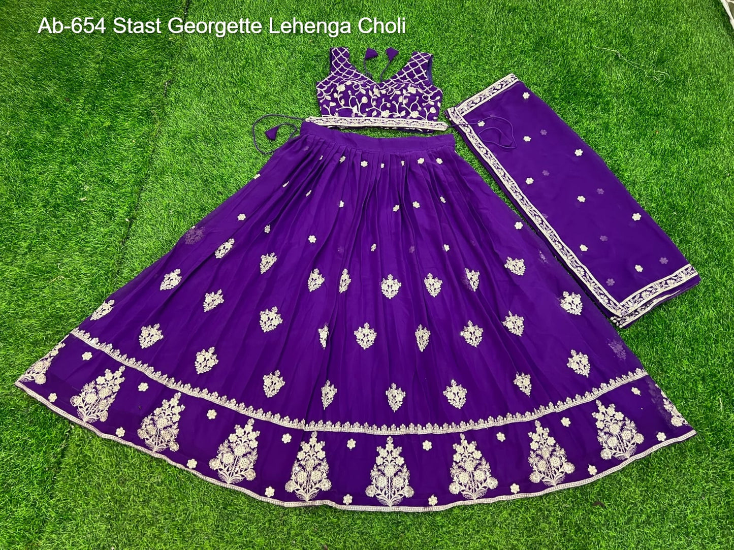 Ab-654 Stast Georgette Lehenga Choli