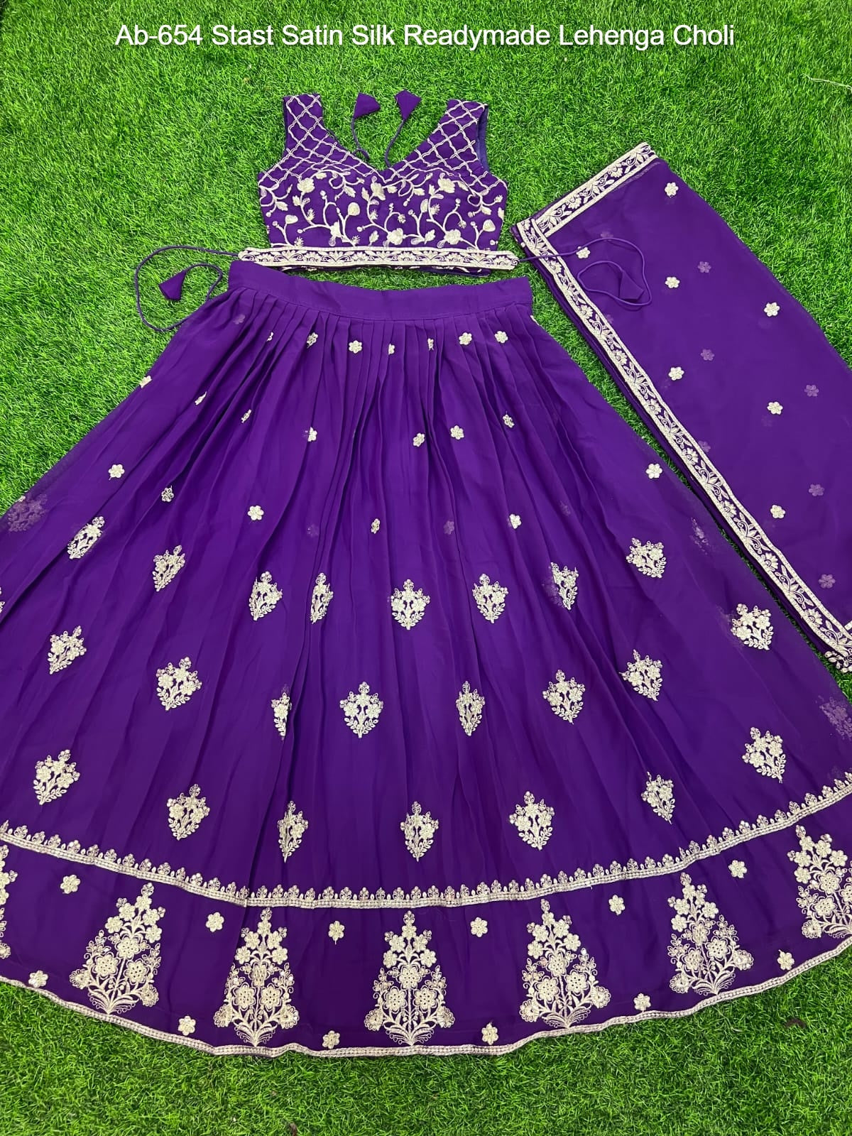Ab-654 Stast Satin Silk Readymade Lehenga Choli