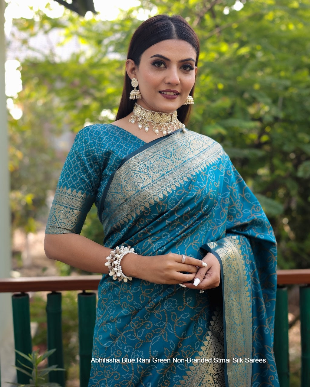 Abhilasha Blue Rani Green Non-Branded Stmai Silk Sarees