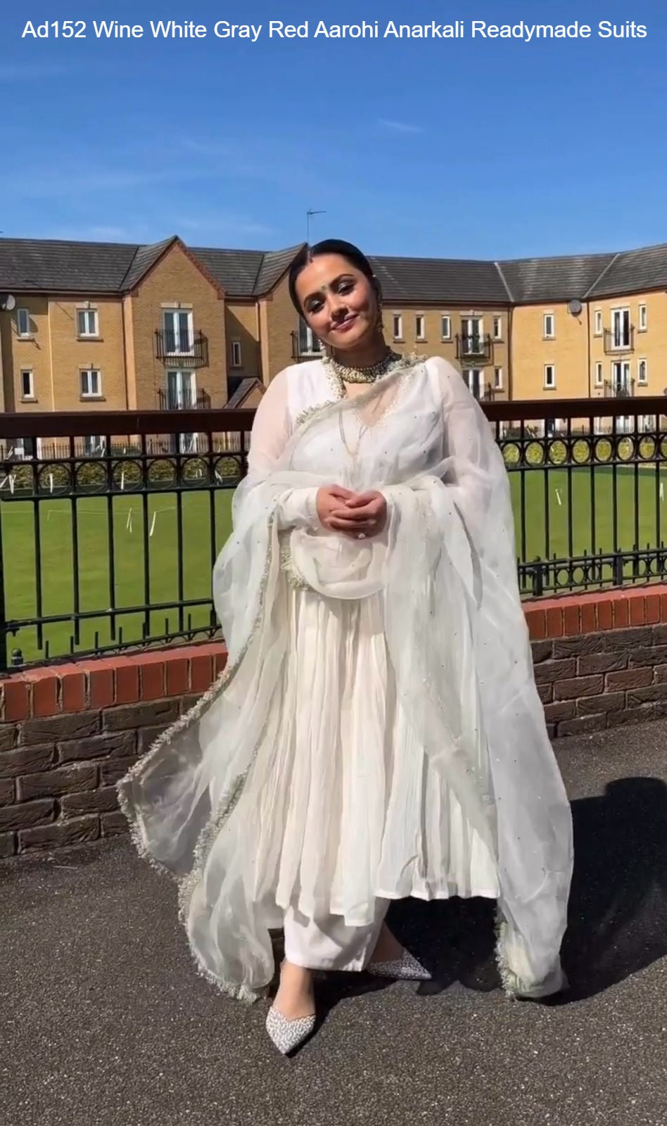 Ad152 Wine White Gray Red Aarohi Anarkali Readymade Suits