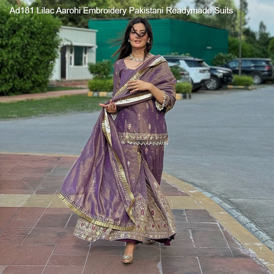 Ad181 Lilac Aarohi Embroidery Pakistani Readymade Suits