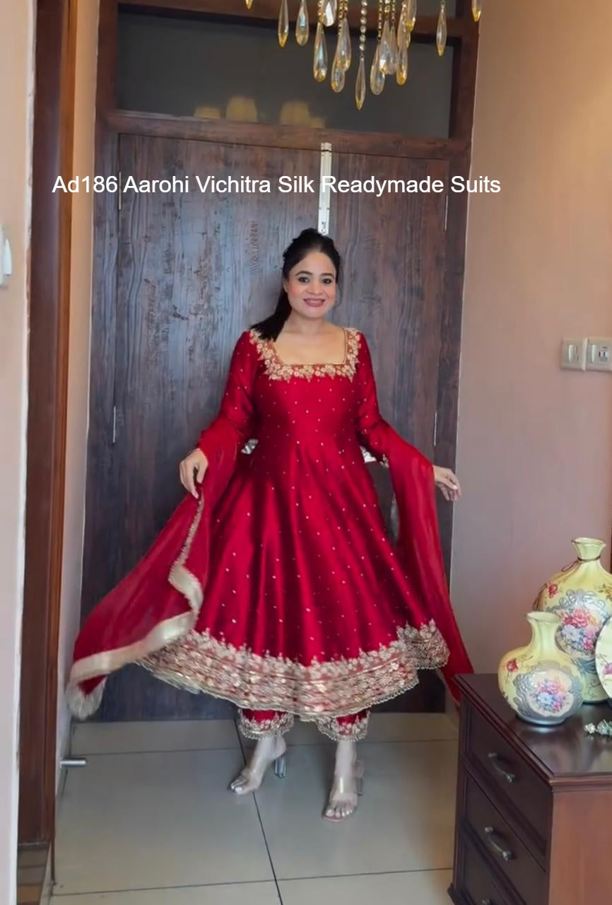 Ad186 Aarohi Vichitra Silk Readymade Suits