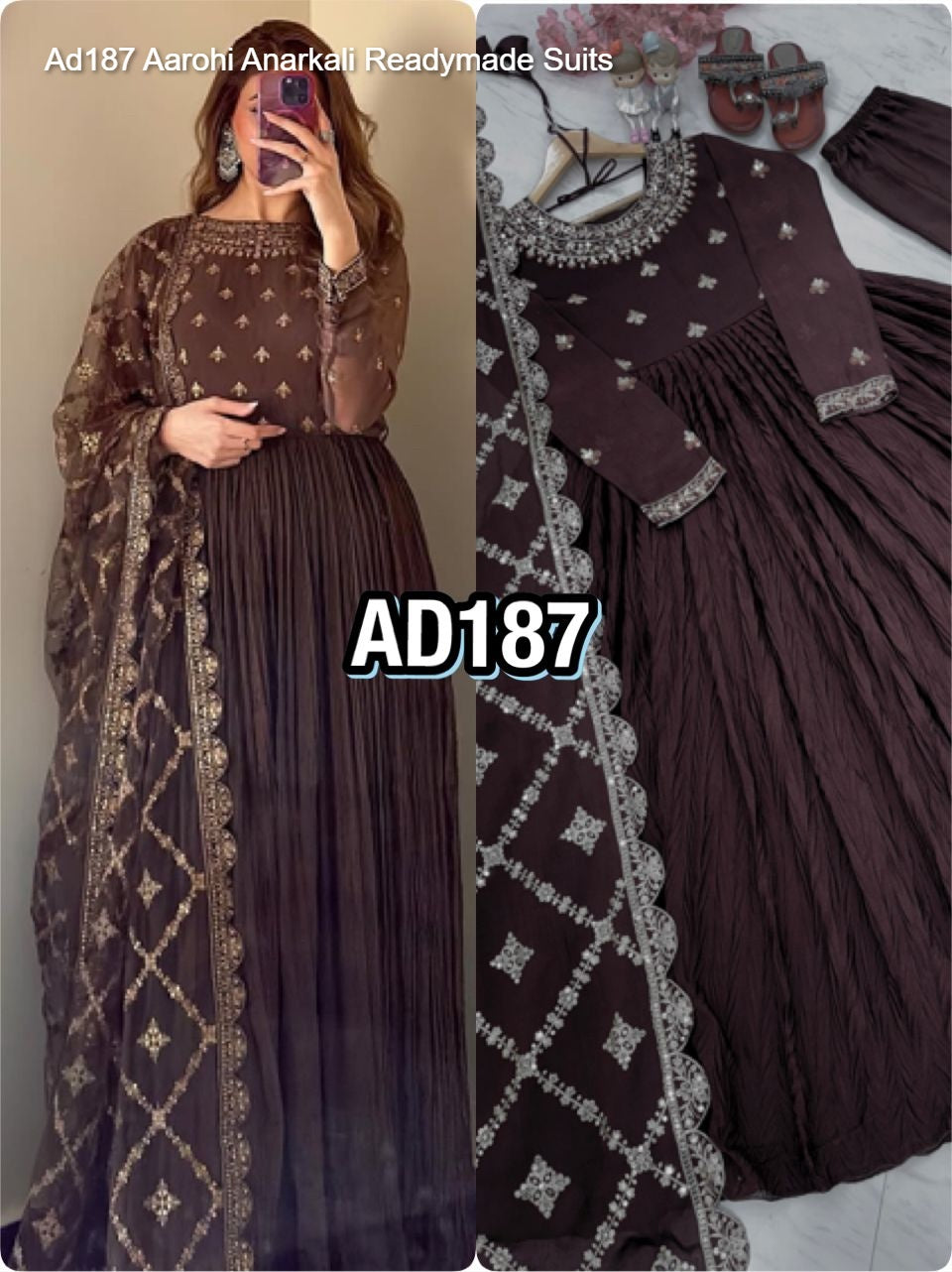 Ad187 Aarohi Anarkali Readymade Suits