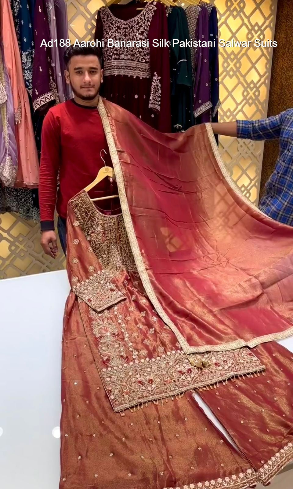 Ad188 Aarohi Banarasi Silk Pakistani Salwar Suits