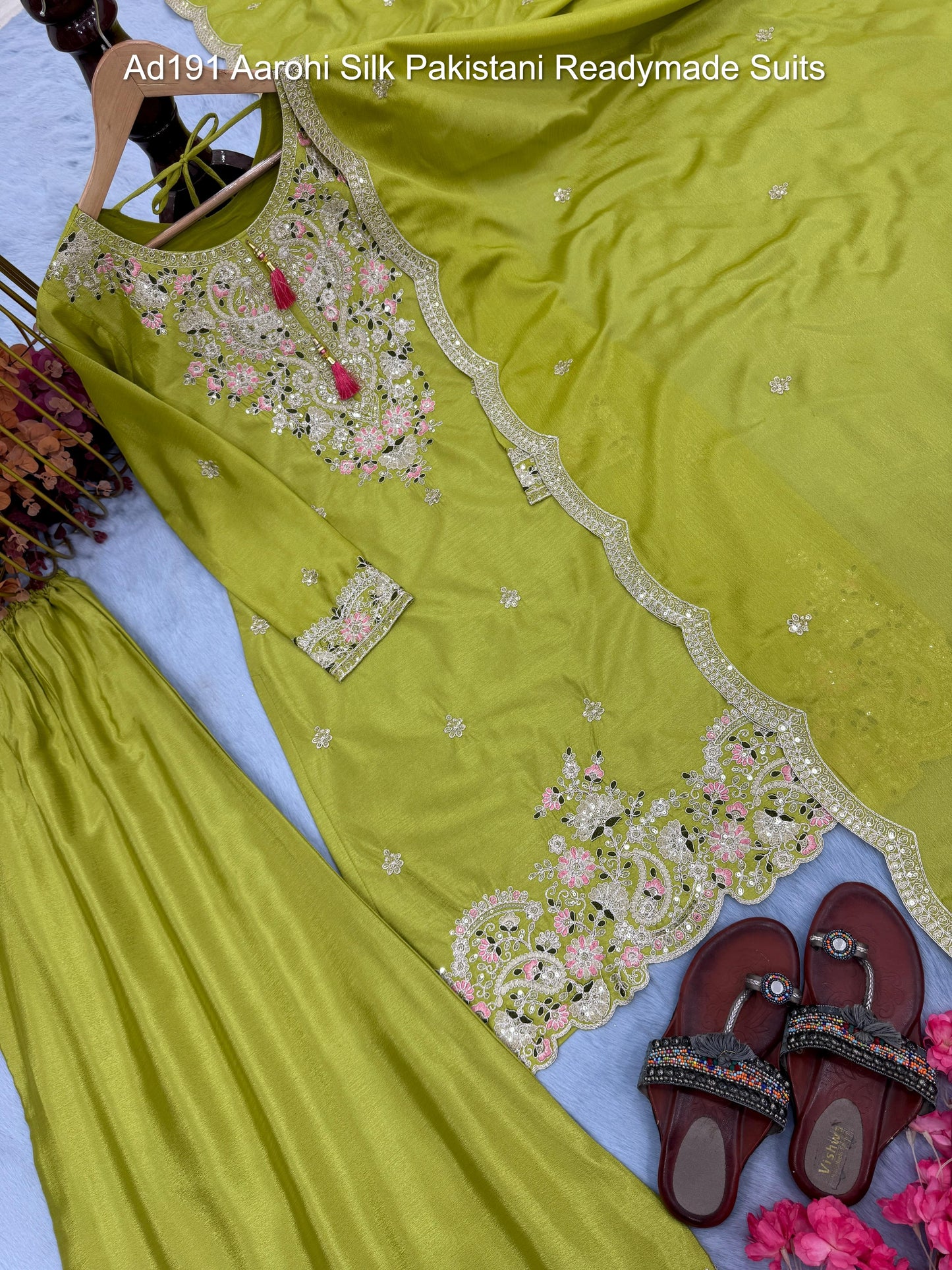 Ad191 Aarohi Silk Pakistani Readymade Suits