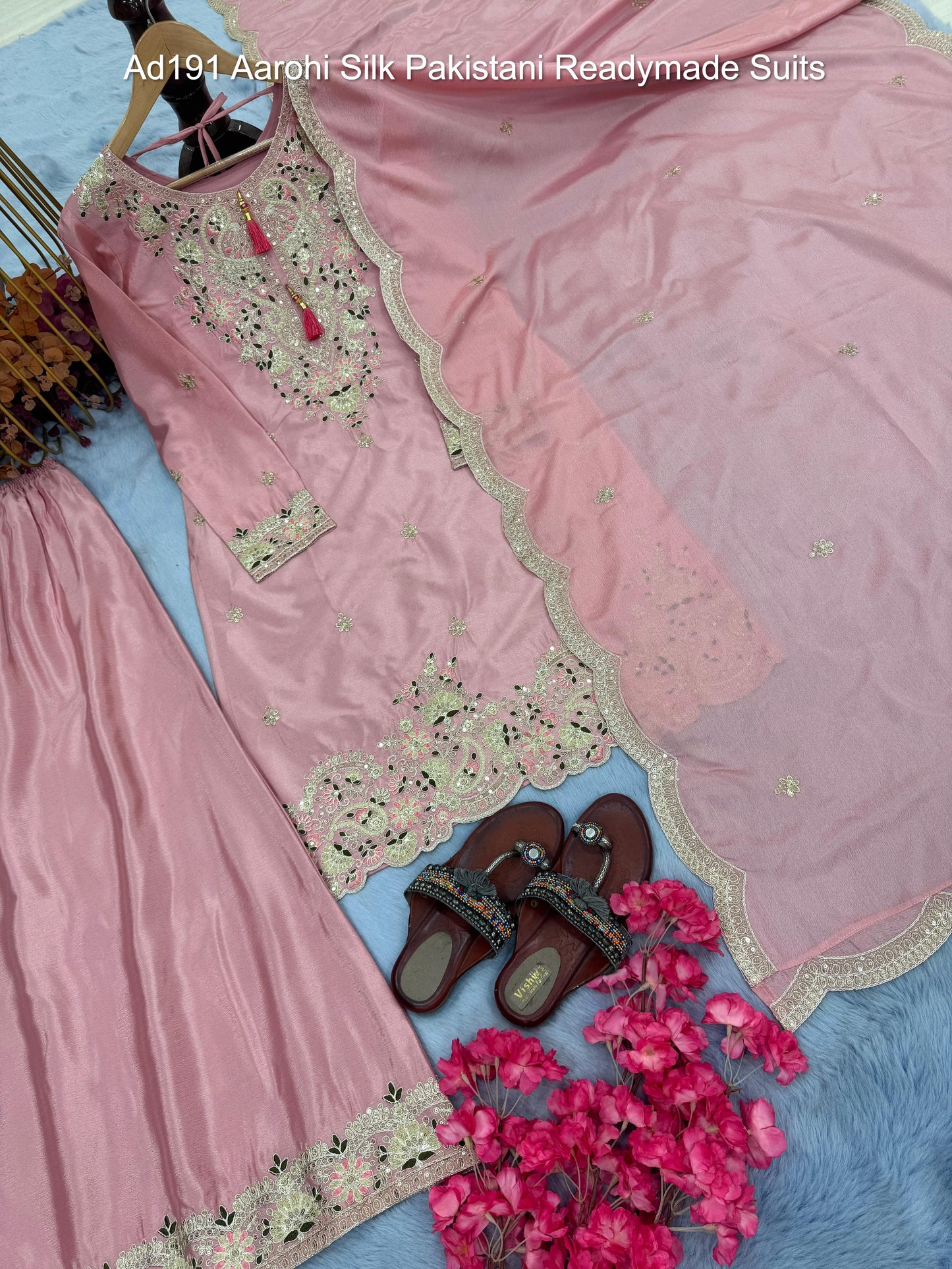 Ad191 Aarohi Silk Pakistani Readymade Suits