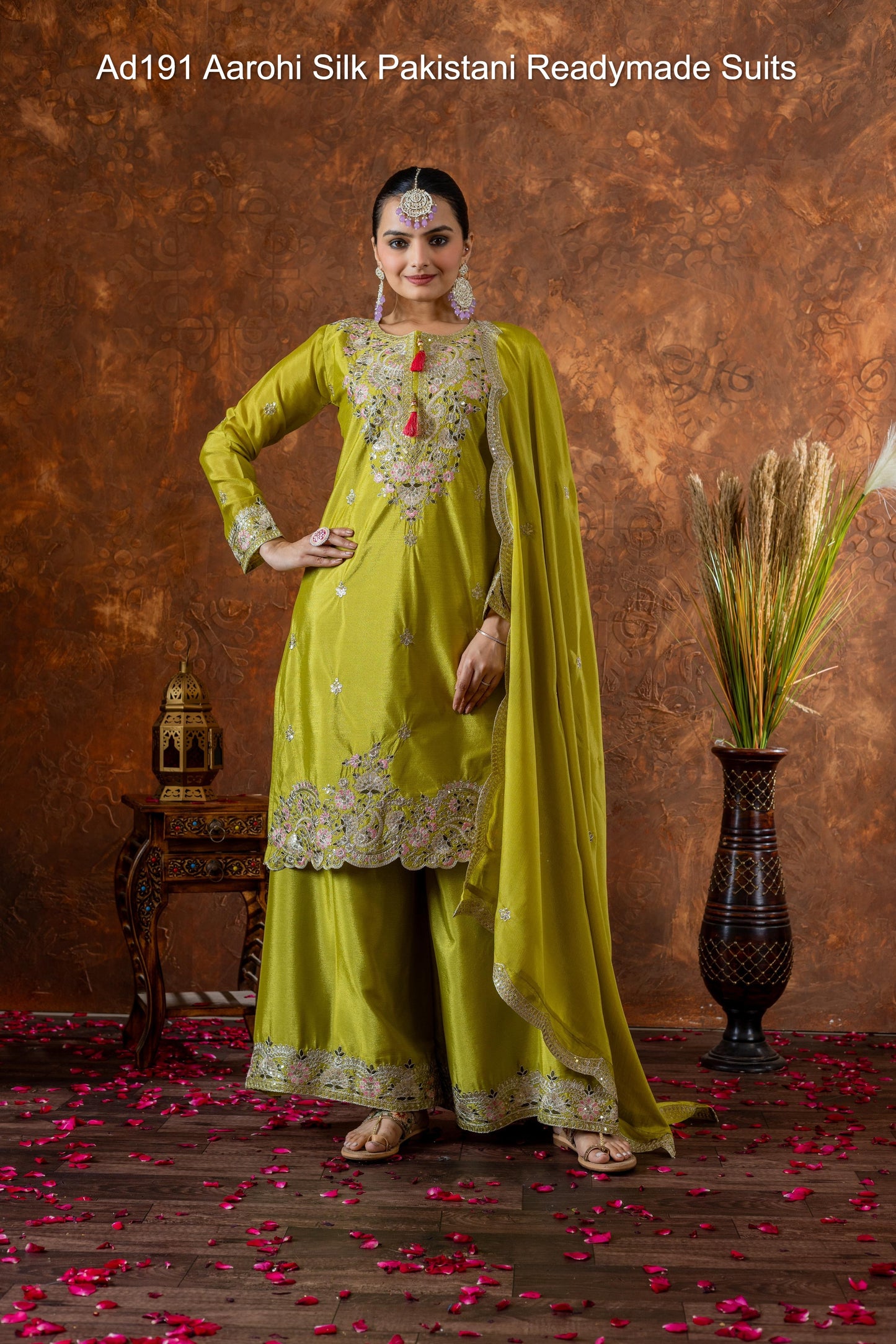 Ad191 Aarohi Silk Pakistani Readymade Suits