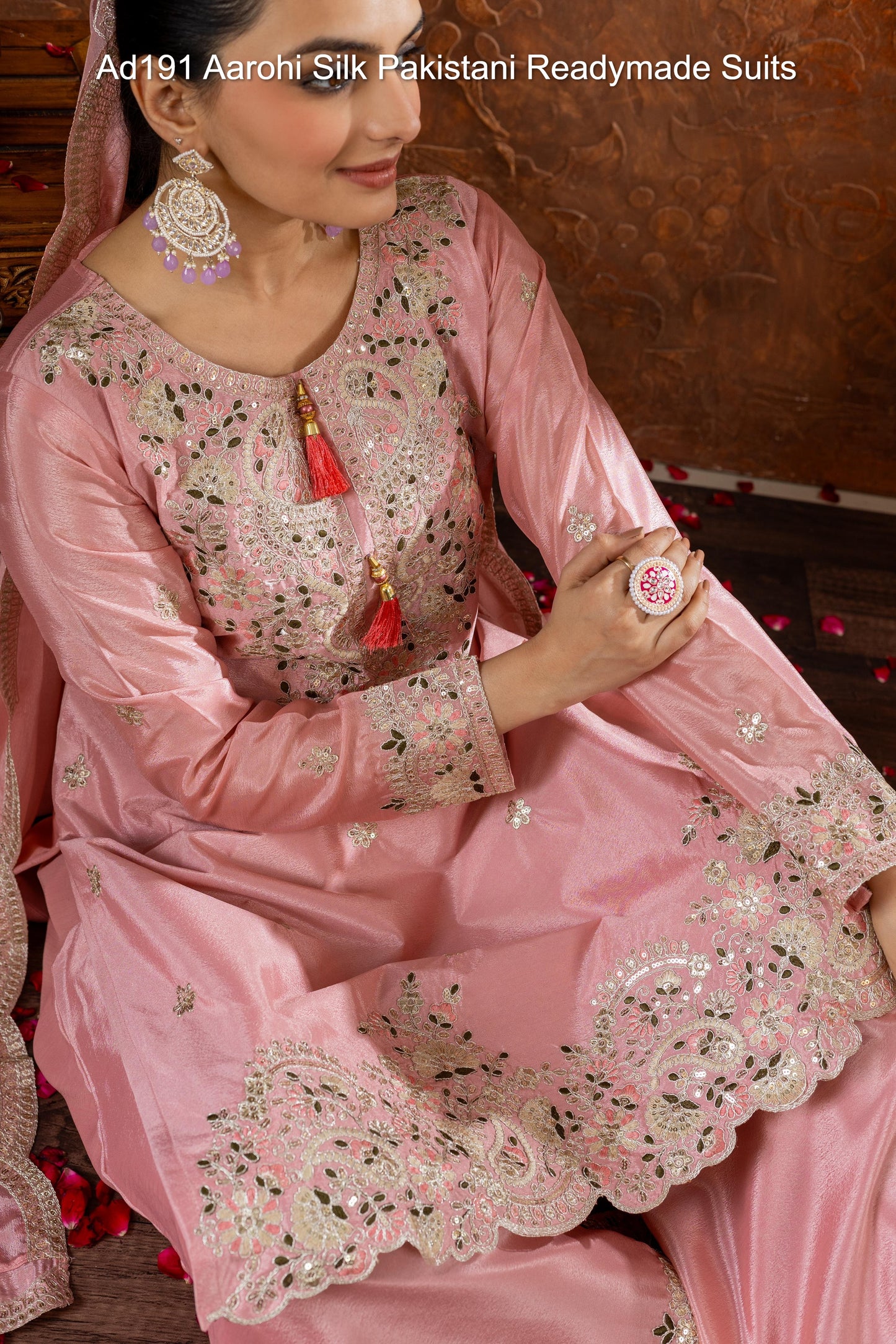 Ad191 Aarohi Silk Pakistani Readymade Suits