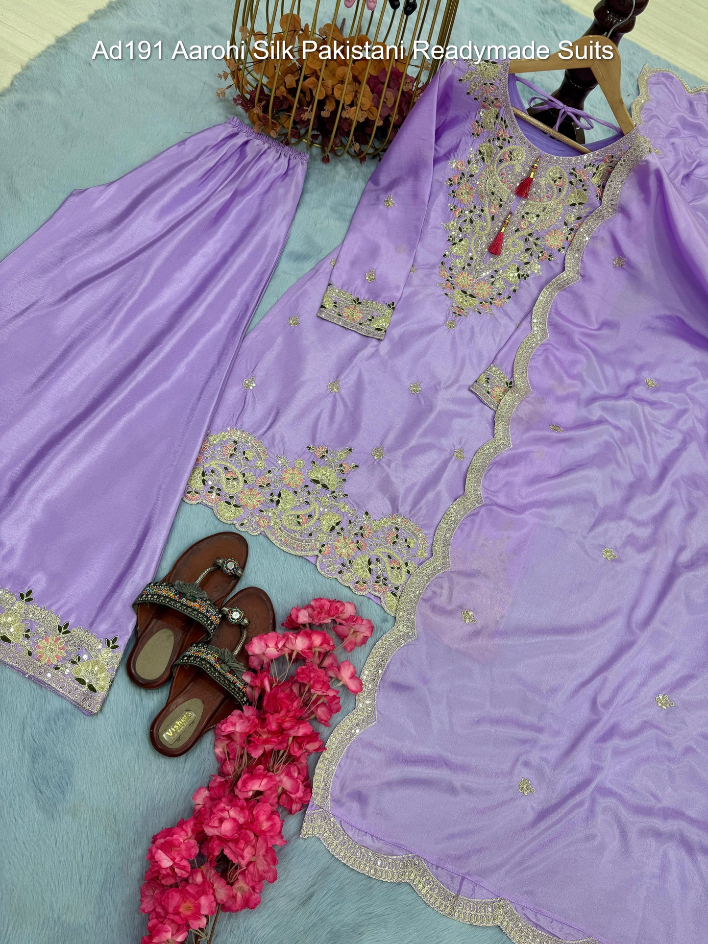 Ad191 Aarohi Silk Pakistani Readymade Suits
