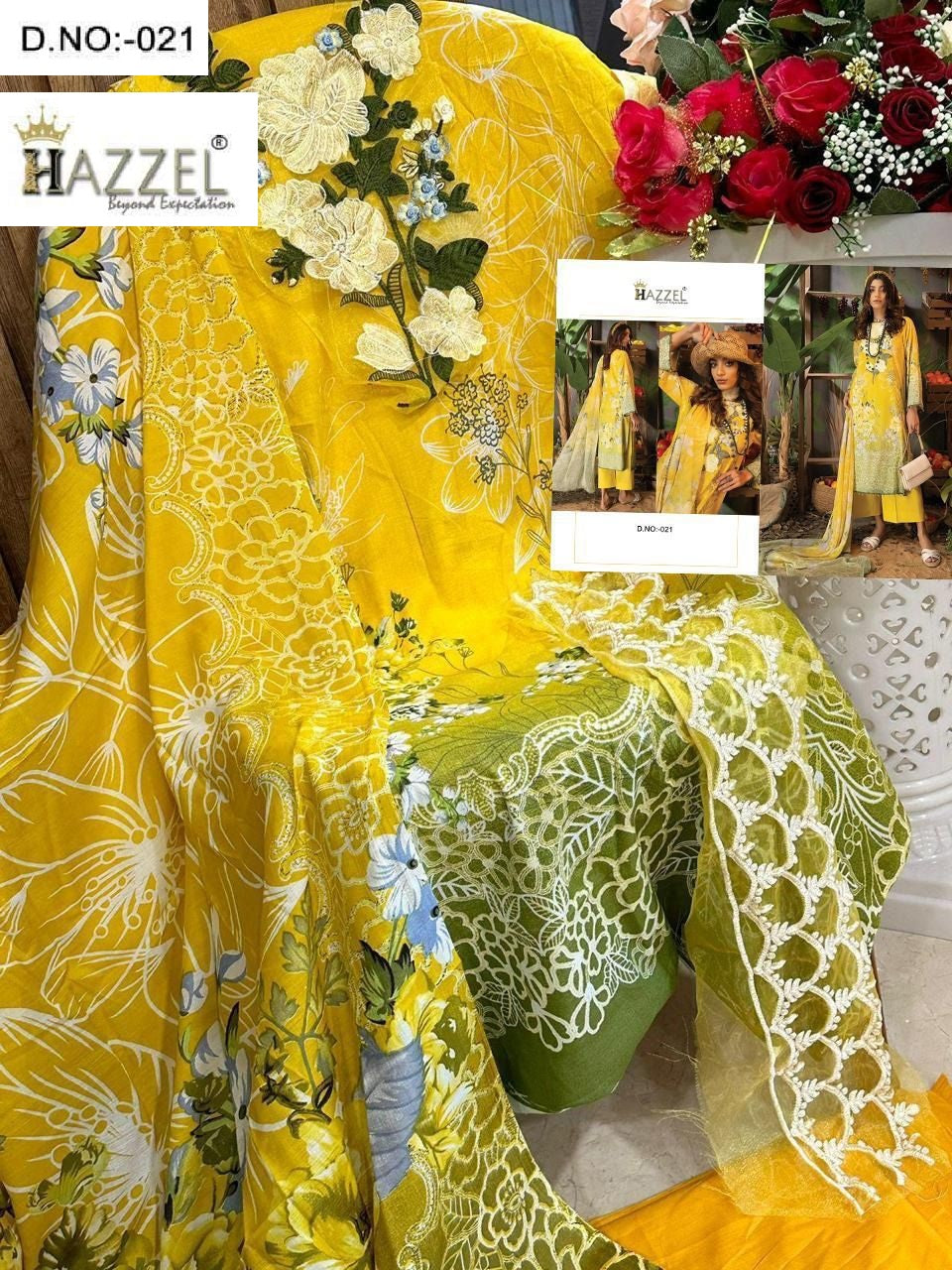 Adan Libas 021 Hazzel Printed Pakistani Patch Suits